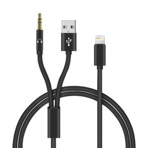 Adapter audio 2-in-1 lightning na 3.5mm + AUX crni