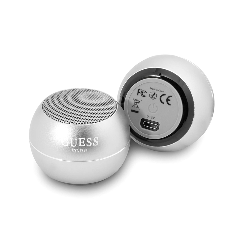 Zvučnik GUESS Bluetooth Aluminium Mini sivi Full ORG (GUWSALGEG)